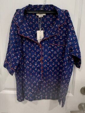 Nibi Mtk Paola Ditsy Navy Pajama Top